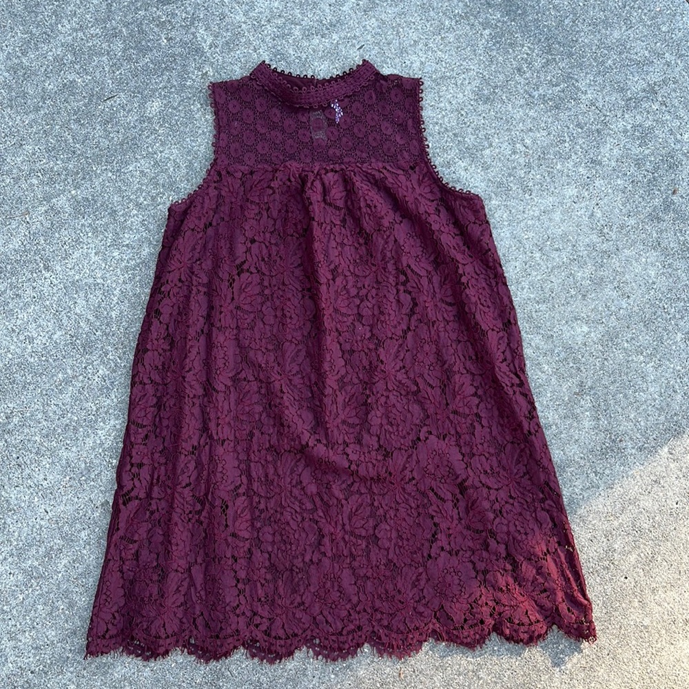 Maroon Lace Dress
